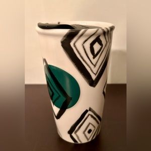 Starbucks Ceramic,  Tribute Dot Diamond, Travel Tumbler 10 oz w/Lid